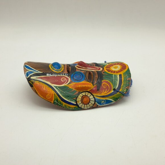 Tribal Wall Mask From Acapulco-Ceramic - Picture 4 of 11